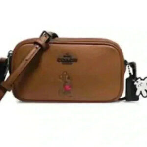 Disney X Coach Mickey Mouse Small Brown/tan Crossbody LIMITED EDITION Leather